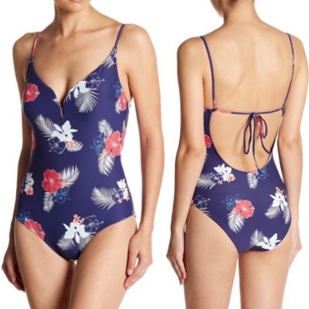 ONIA Gloria Multi Floral Tropical One Piece MEDIUM Open Back